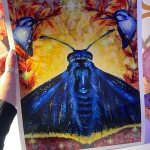 Art print! print of moth and hummingbirds 🖼